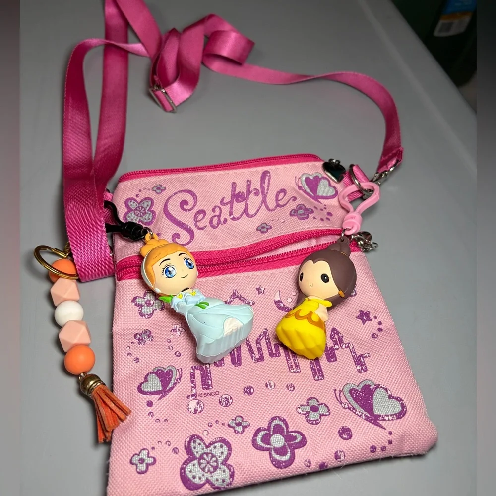 Charming Pink Kids Bag with Character Charms
